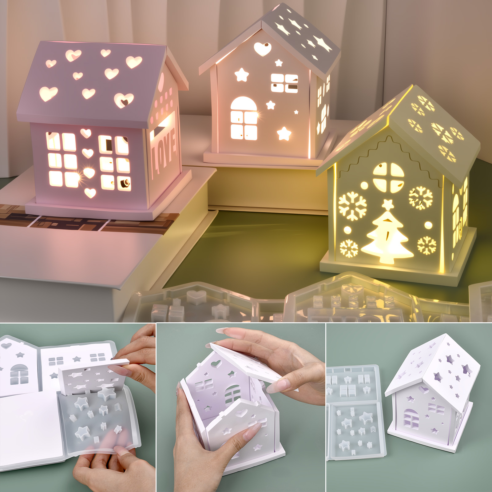 Candle Making Tutorial - 3D Huis Siliconen Mal DIY Kerstboom