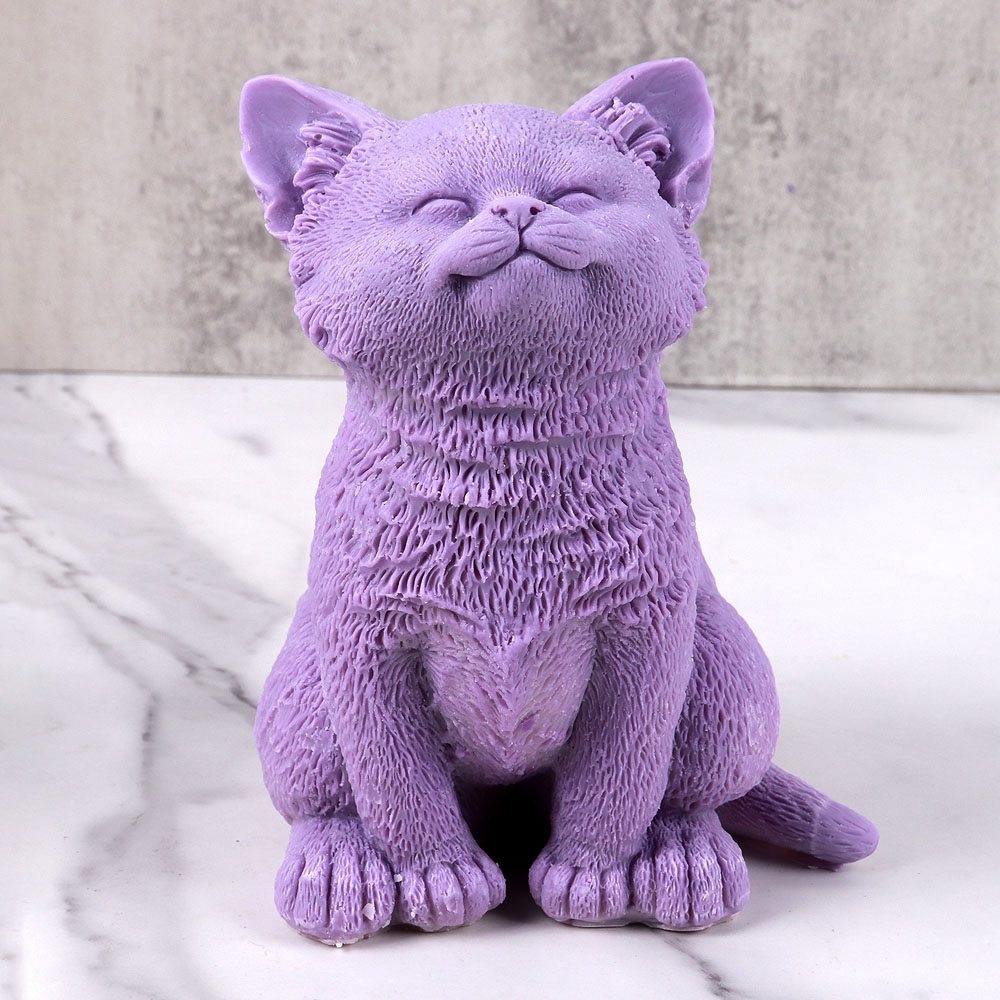 Candle Making Soy Wax - Leuke zittende kat kaars siliconen mal
