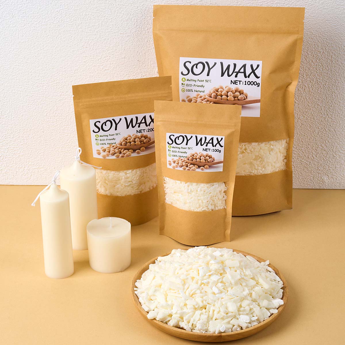 Candle Making Material - 1 pond zuiver witte sojawas voor