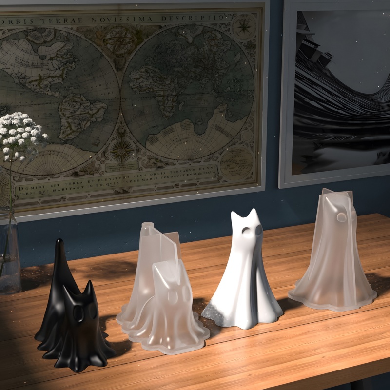 Ghost Cat Halloween Desktop Or - Candle Making Tutorial recensie en prijs