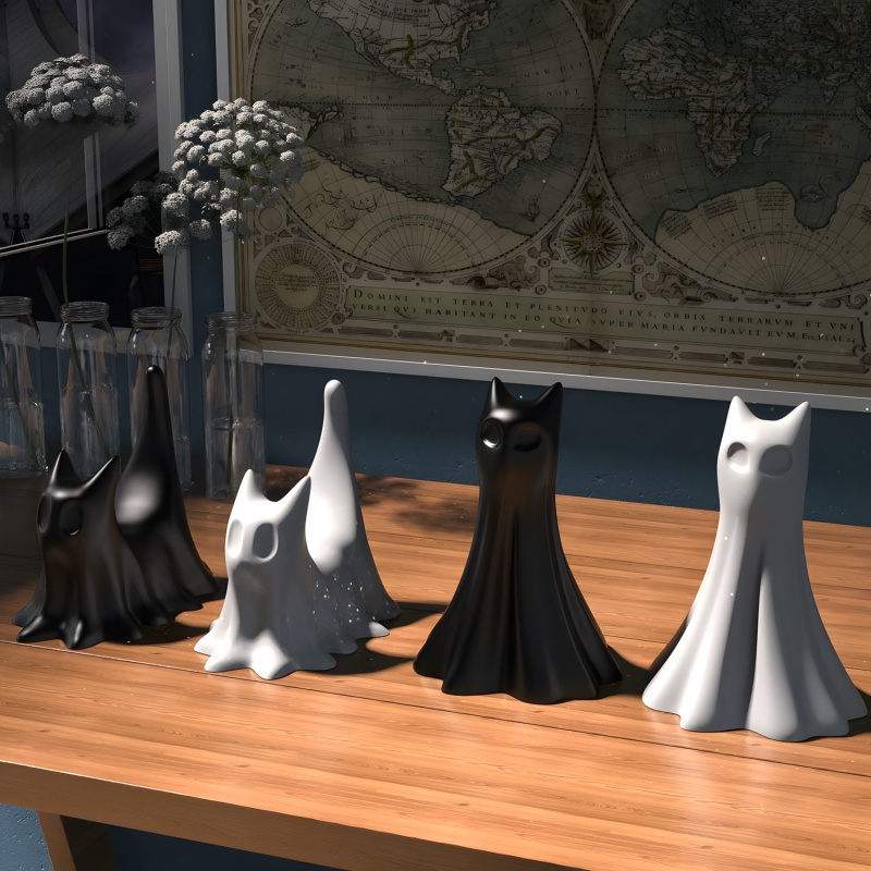 Ghost Cat Halloween Desktop Or - Candle Making Tutorial recensie en prijs
