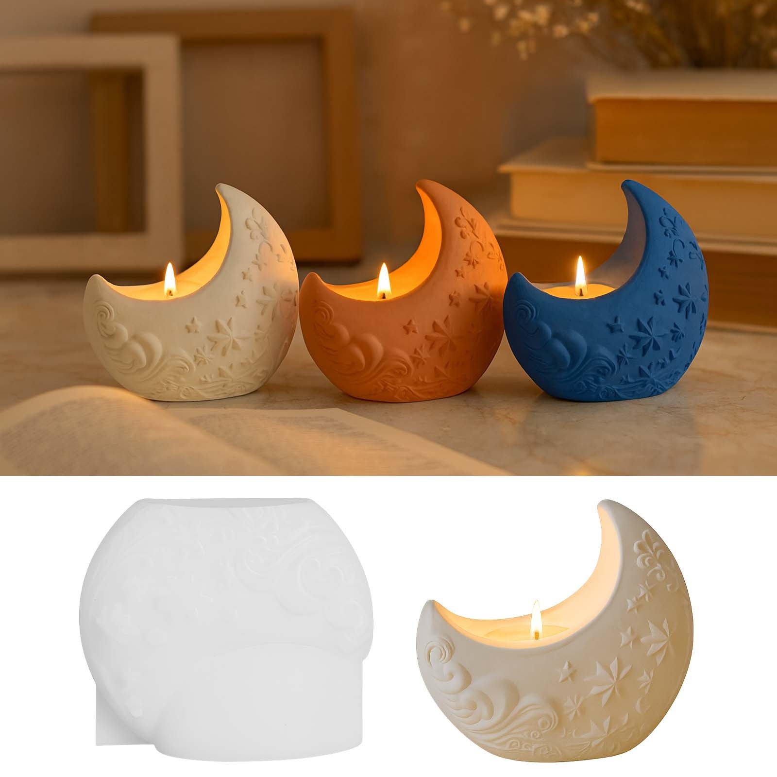 3D reliëf maan gips hars mal d - Candle Making Process recensie en prijs