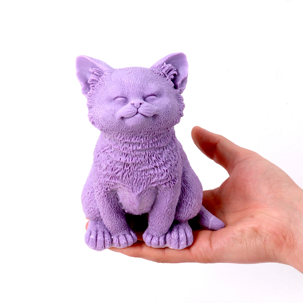 Leuke zittende kat kaars silic - Candle Making Soy Wax recensie en prijs