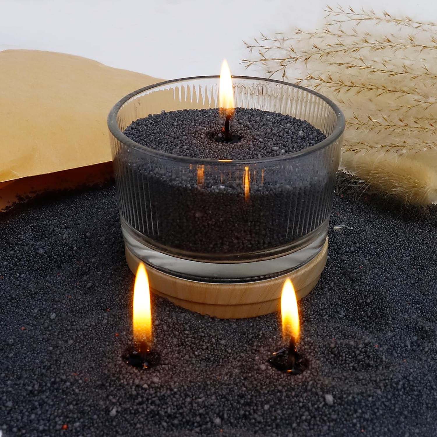 Zwarte kaarszand met lont, 200 - Candle Making Material recensie en prijs